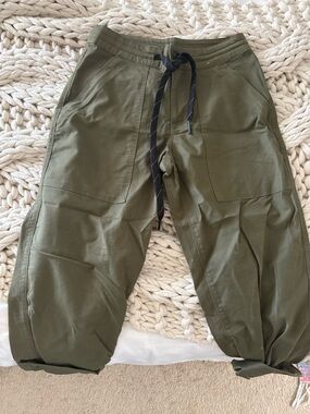 Girl Roark Olive Green Drawstring Casual Kids Pants